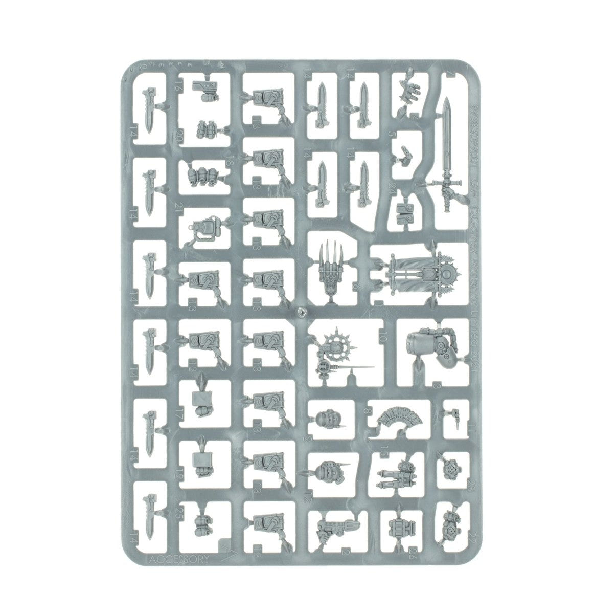 Legiones Astartes MkII Tactical Squad unpainted plastic sprue, frame 3 of 3