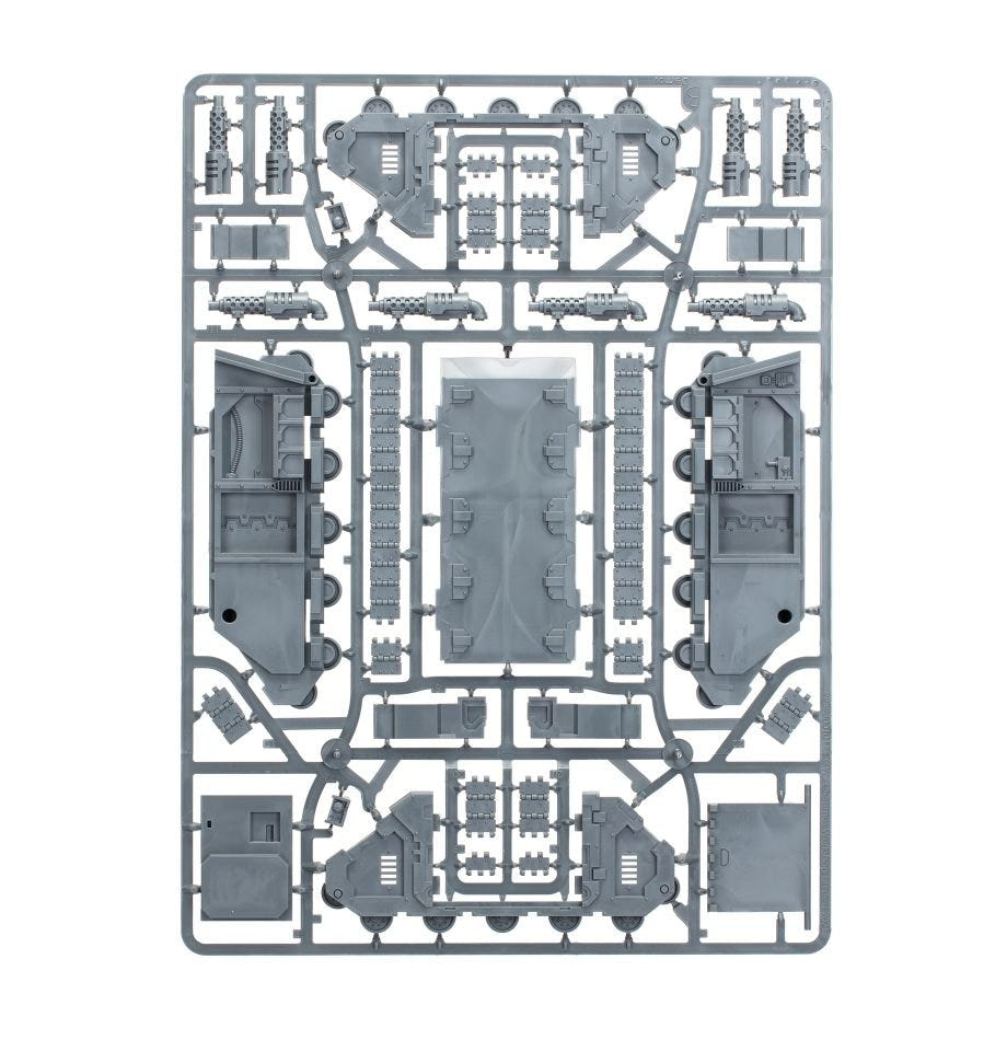 Legion Scorpius Missile Tank unpainted plastic sprue, frame 1 of 4