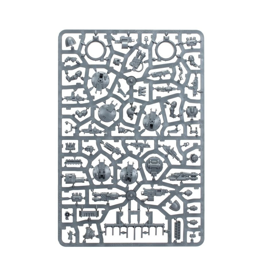 Legion Scorpius Missile Tank unpainted plastic sprue, frame 4 of 4