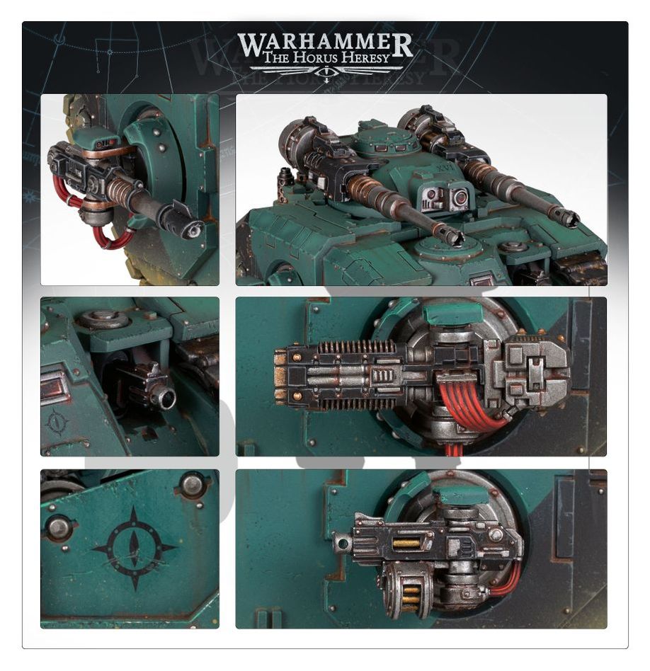 Close-ups of Sicaran Battle Tank turret, sponsons and Sons of Horus eye icon