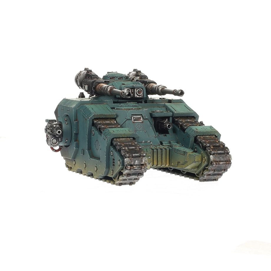 Painted Sicaran Battle Tank front three-quarter view in weathered sea-green
