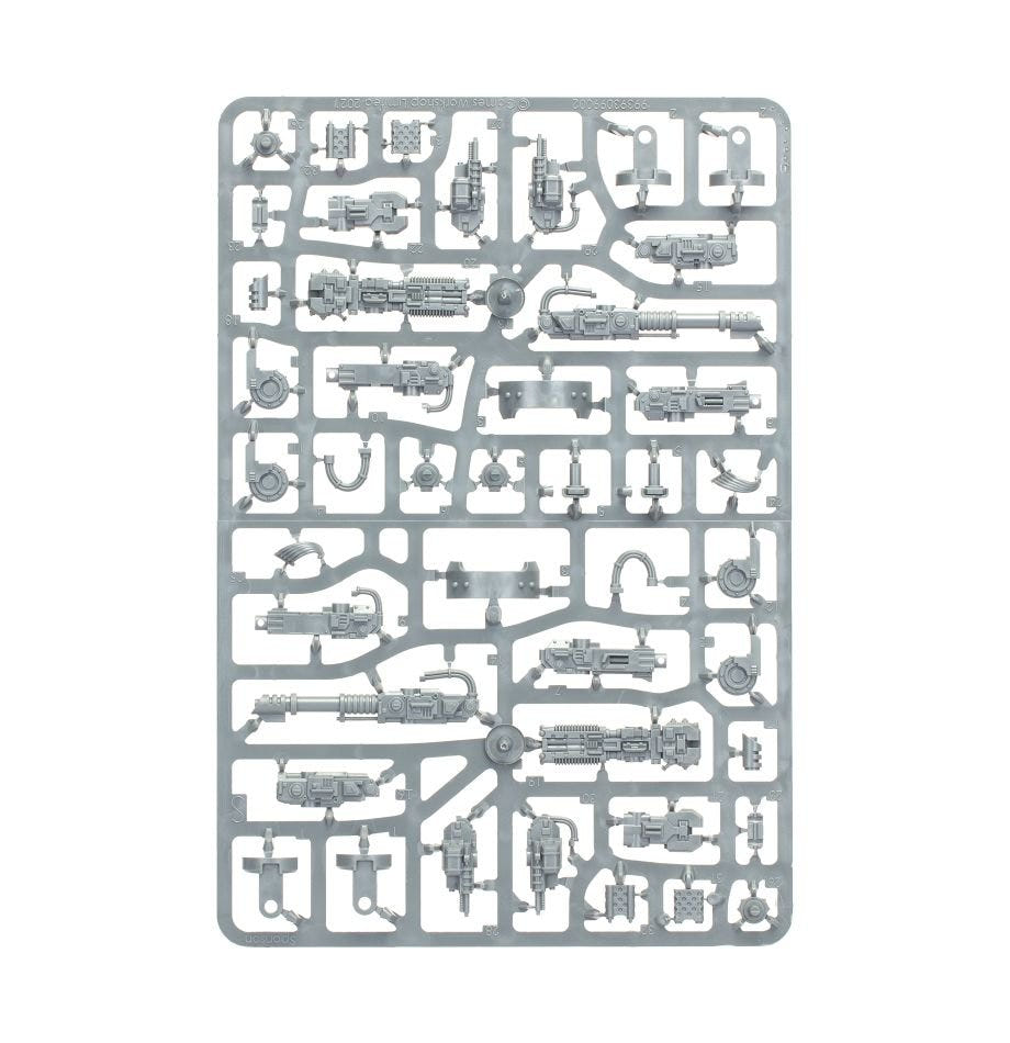 Sicaran Venator Tank Hunter unpainted plastic sprue, frame 2 of 5