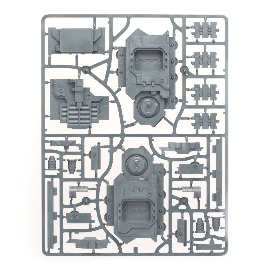 Legiones Astartes Spartan Assault Tank unpainted plastic sprue, frame 3 of 6, with hull panels