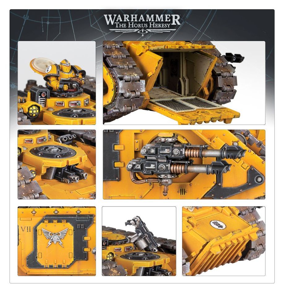 Spartan promo panel with close-ups of the hull hatch, open assault ramp and lascannon sponsons