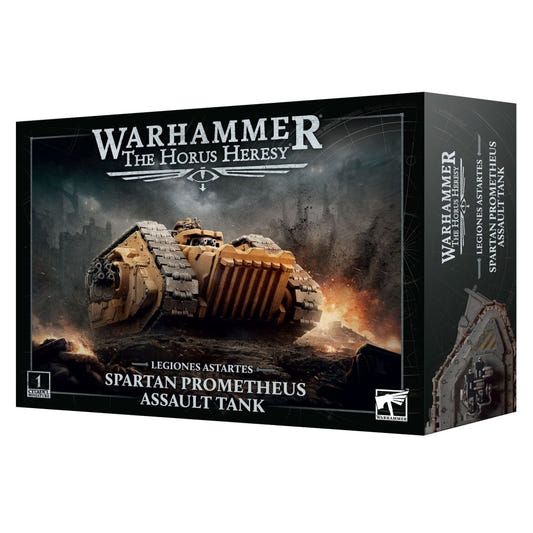 Warhammer The Horus Heresy Spartan Prometheus Assault Tank box on a white background