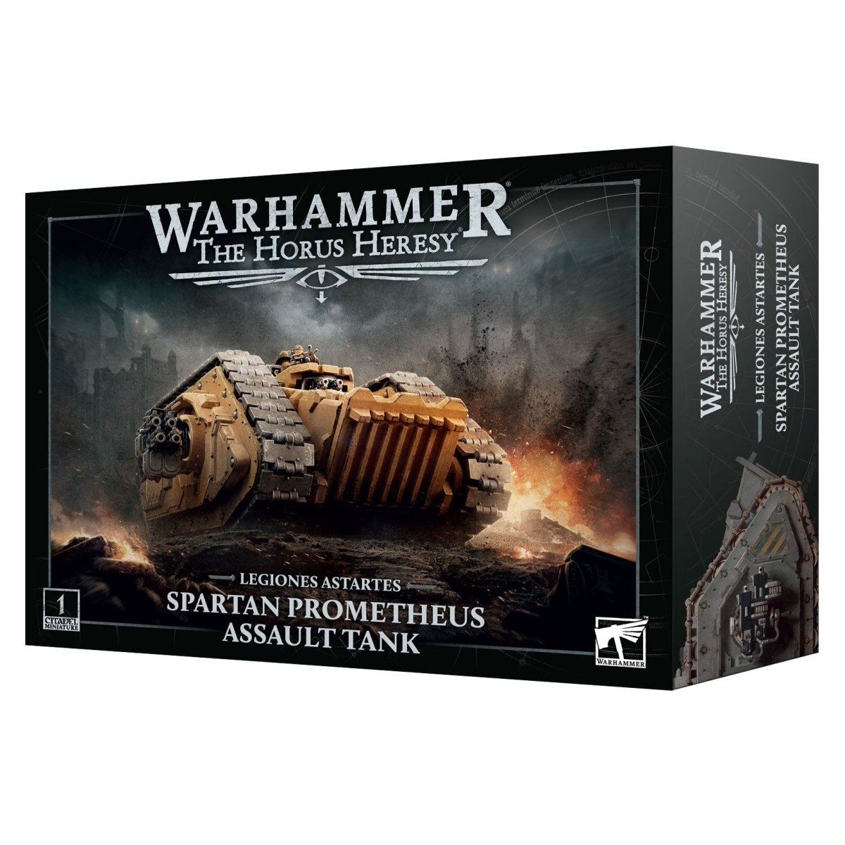 Warhammer The Horus Heresy Spartan Prometheus Assault Tank box on a white background