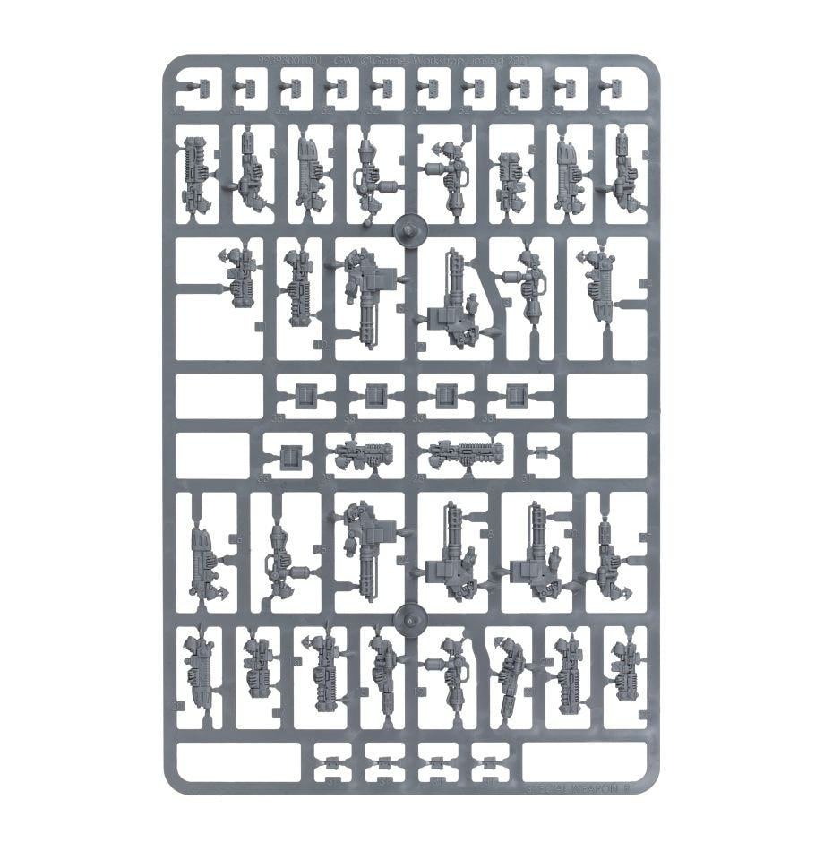 Legiones Astartes Special Weapons Upgrade Set unpainted plastic sprue, frame 1 of 1