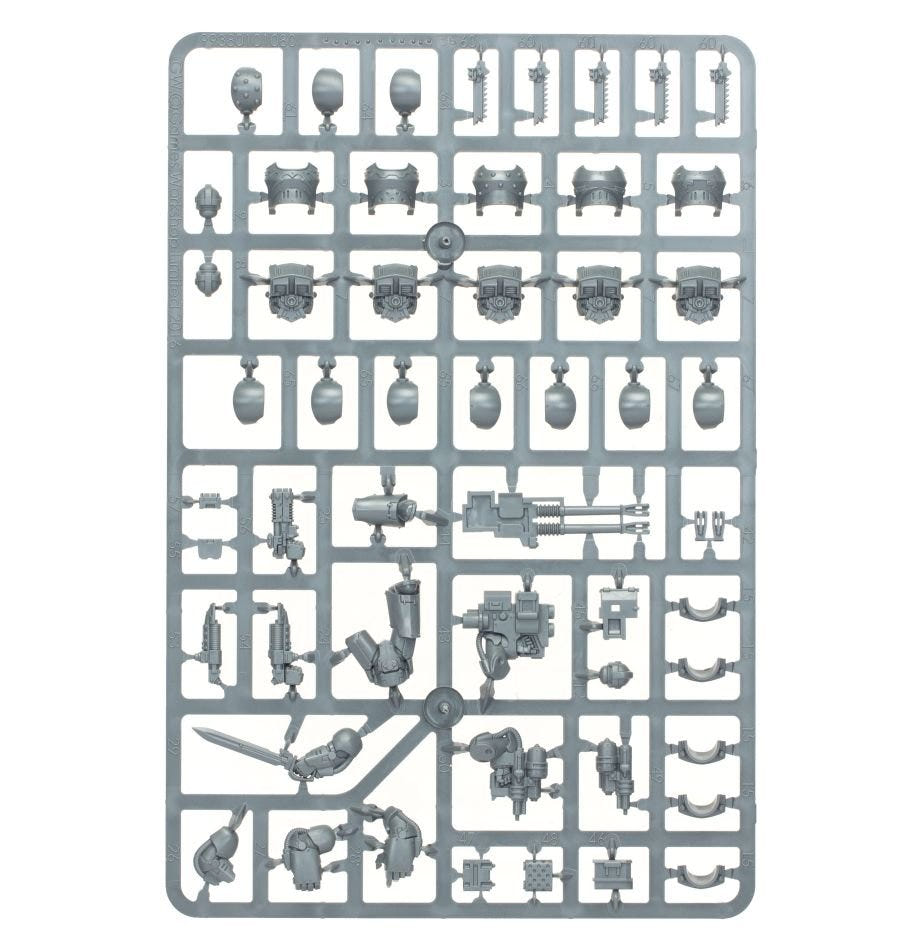 Legiones Astartes Tartaros Terminator Squad unpainted plastic sprue, frame 1 of 2