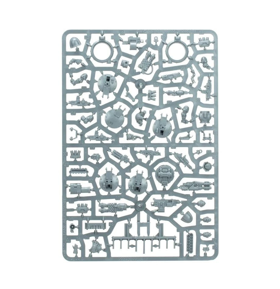 Legiones Astartes Vindicator Siege Tank unpainted plastic sprue, frame 3 of 3