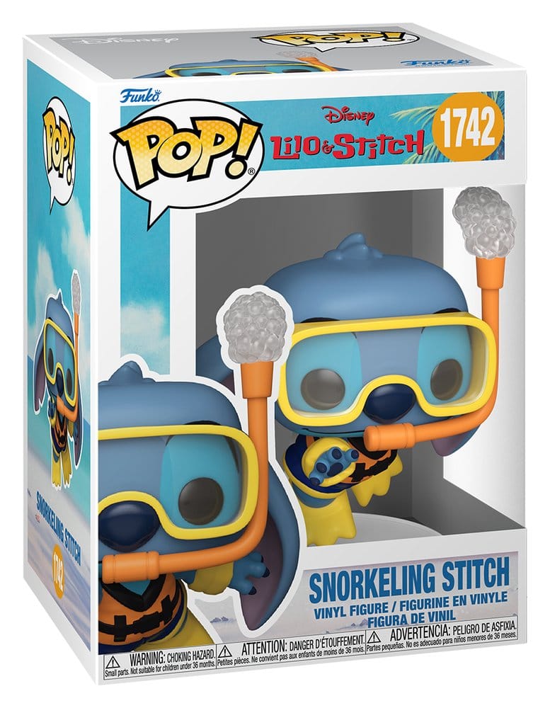 Snorkeling Stitch Funko POP! vinyl figure in its Disney Lilo & Stitch box, number 1742