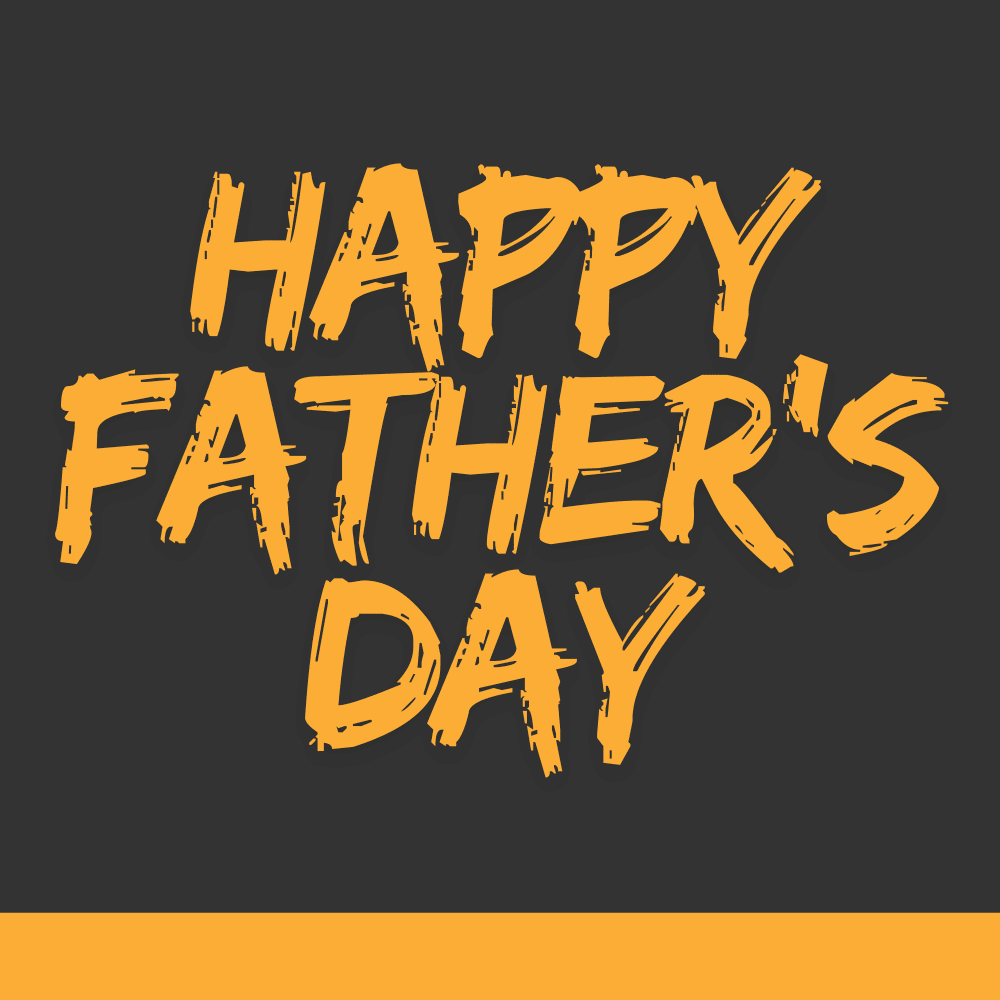 Happy Father's Day text in yellow on a black background