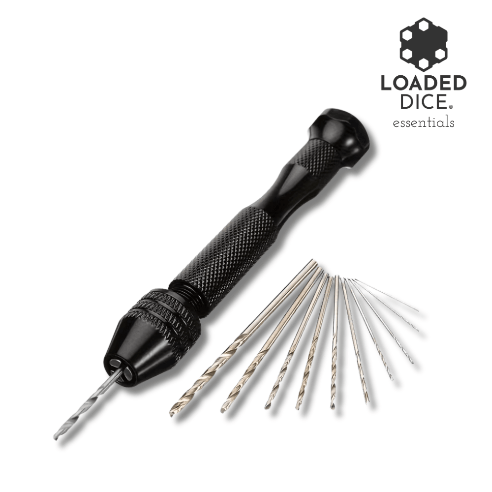 Essentials 11-piece hand drill and bit set with pin vice and ten fine drill bits