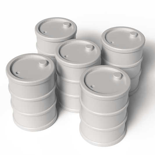 Loaded Dice Essentials - Oil Barrels - 3D Printed x 5 - Loaded Dice
