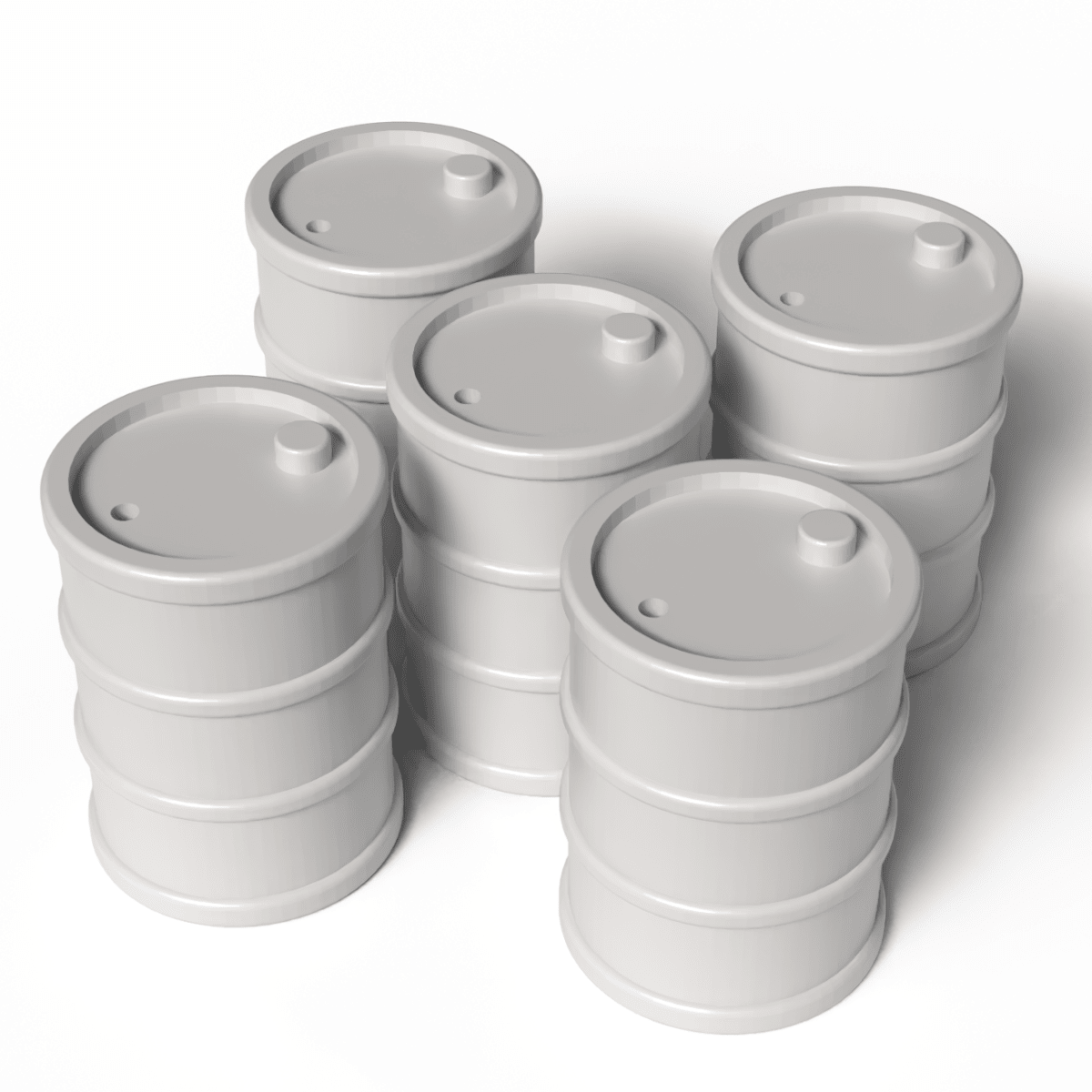 Loaded Dice Essentials - Oil Barrels - 3D Printed x 5 - Loaded Dice