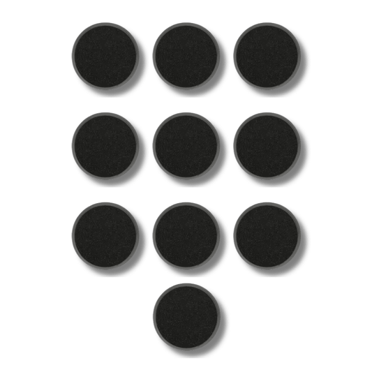 Pack of 10 32mm Round Model Bases - Loaded Dice