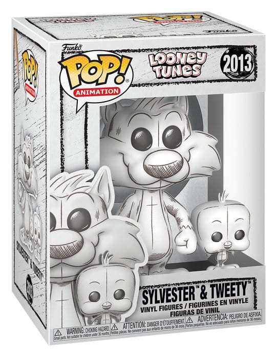 Funko Pop! & Buddy Looney Tunes Sylvester & Tweety 2013 in sketch-style window box