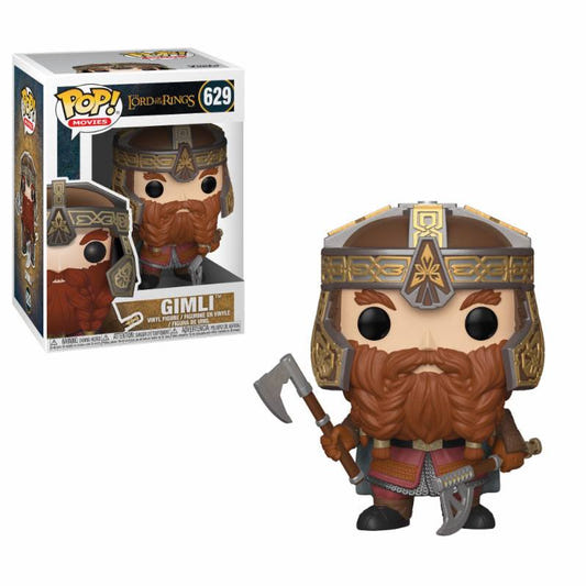 Funko Pop! Movies Gimli vinyl figure 629 from Lord of the Rings, shown beside its window box