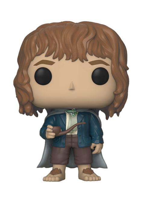Funko POP! Pippin Took out of the box, wearing a green cloak and holding a pipe