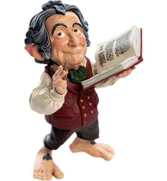 Bilbo Mini Epics figure by Weta Workshop, three-quarter view with open book and red waistcoat