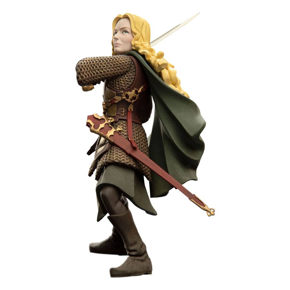 Éowyn Mini Epics figure by Weta Workshop, side view with sword, scabbard and green cloak