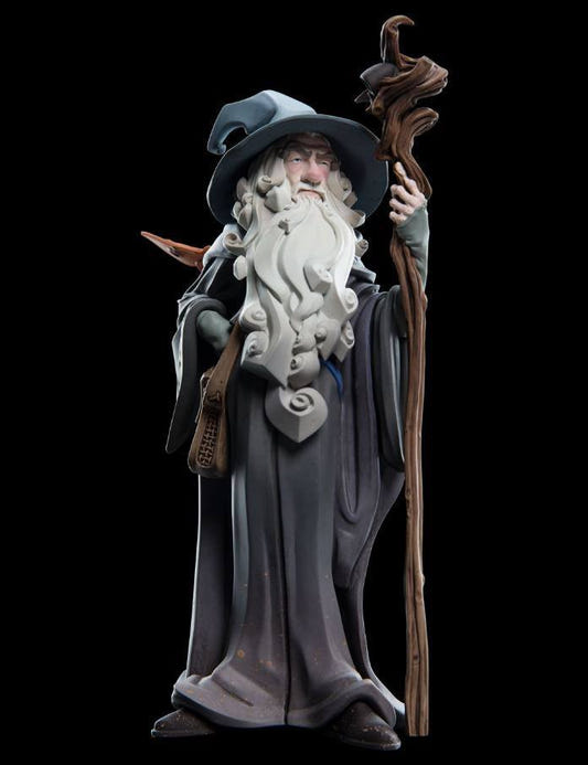Weta Workshop Mini Epics Gandalf the Grey vinyl figure with staff, hat and long beard, front view