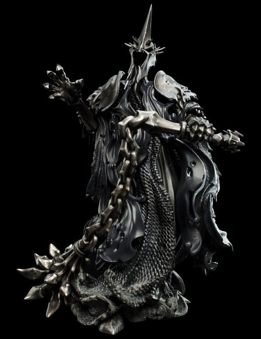Weta Workshop Mini Epics Witch-King vinyl figure with spiked helm and chain flail, front view