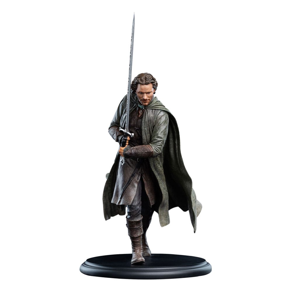 Weta Workshop Lord of the Rings Aragorn 20cm mini statue striding with sword raised, front view
