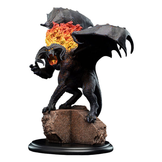 Weta Workshop Balrog in Moria mini statue, fiery-maned Balrog with wings on the ruins of Khazad-dûm