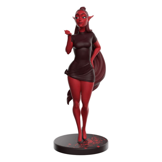 Lore Olympus x Weta Workshop Minthe mini vinyl figure, front view in black dress