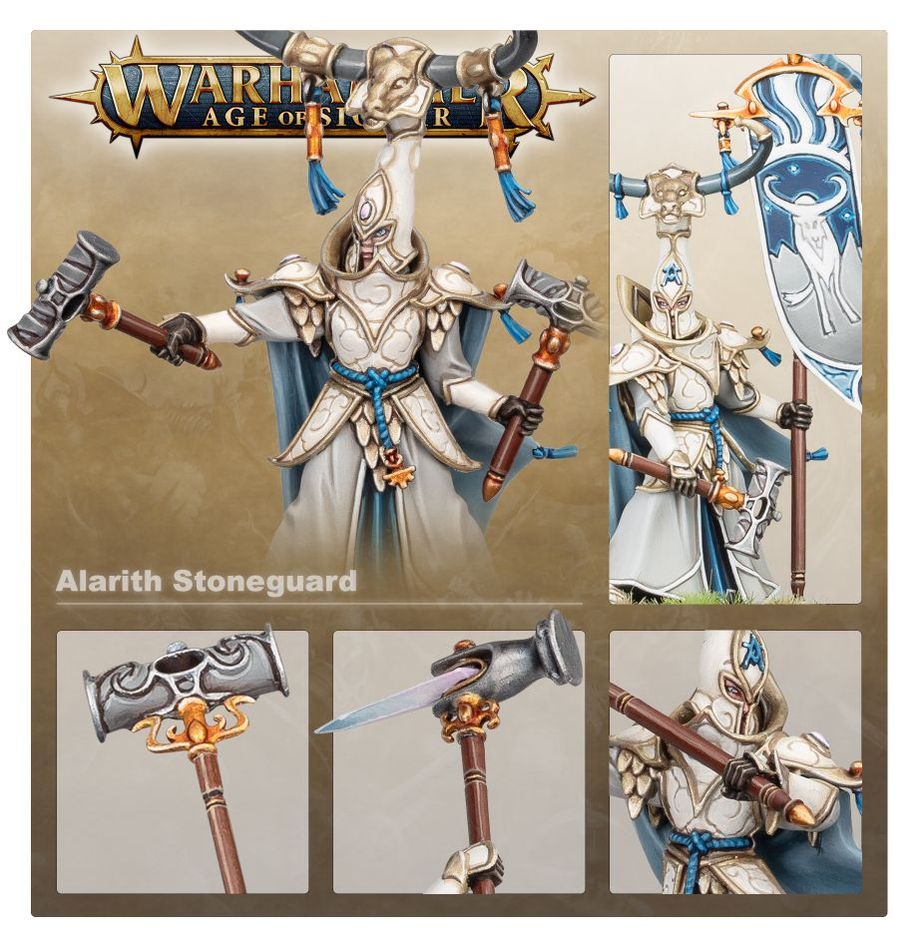 Alarith Stoneguard showcase with close-ups of the painted hammer heads and helmet detail