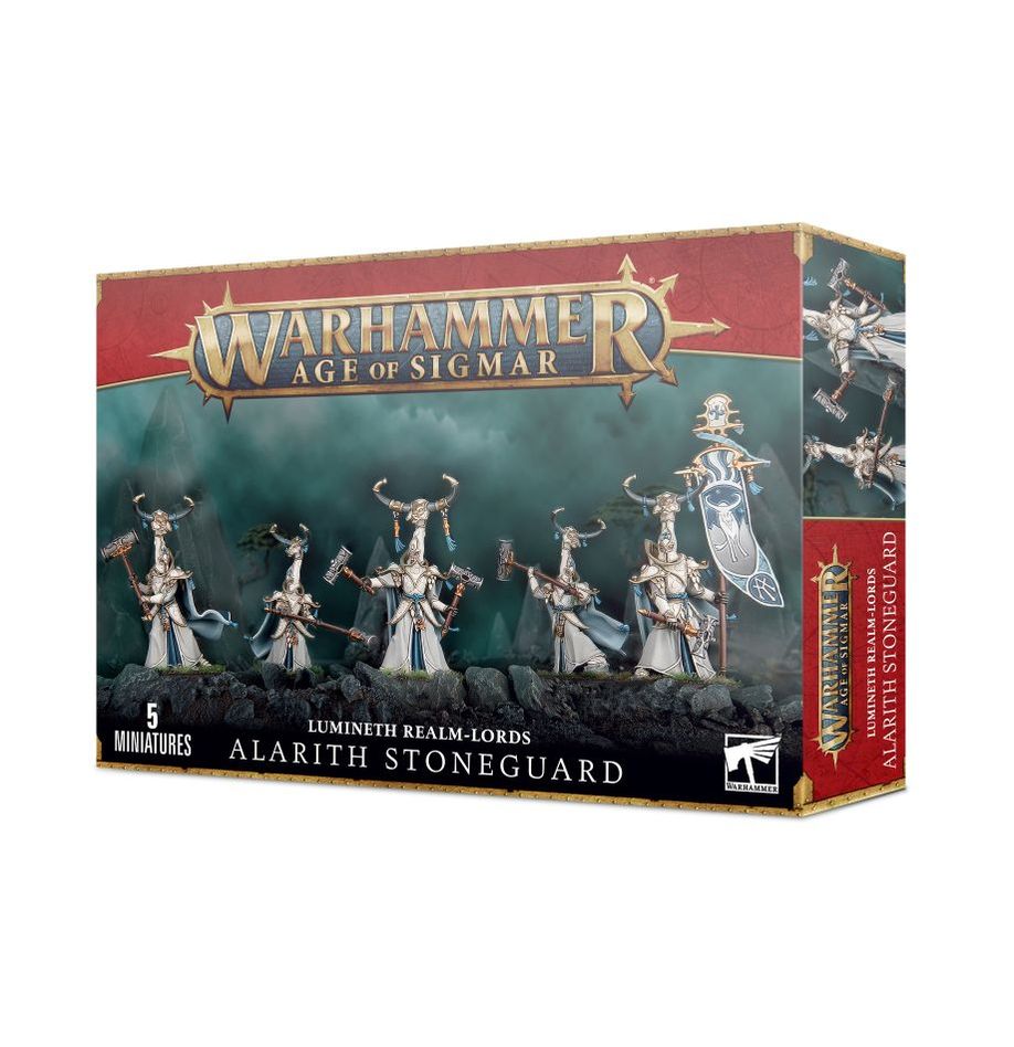 Games Workshop Lumineth Realm-Lords Alarith Stoneguard box, Warhammer Age of Sigmar, 5 miniatures