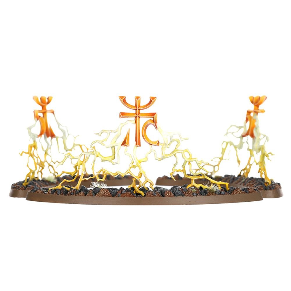 Painted Sanctum of Amyntok endless spell, three lightning-wreathed rune sections