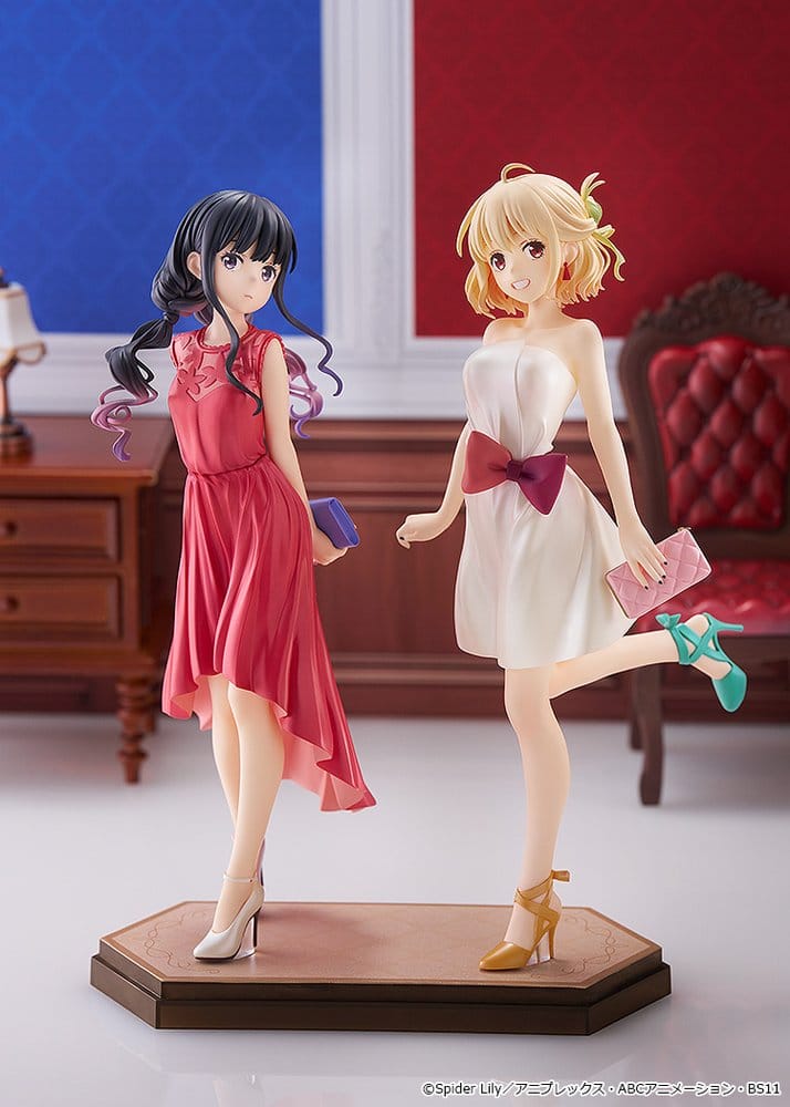 Chisato Nishikigi and Takina Inoue After Party! figures on shared base in a room setting