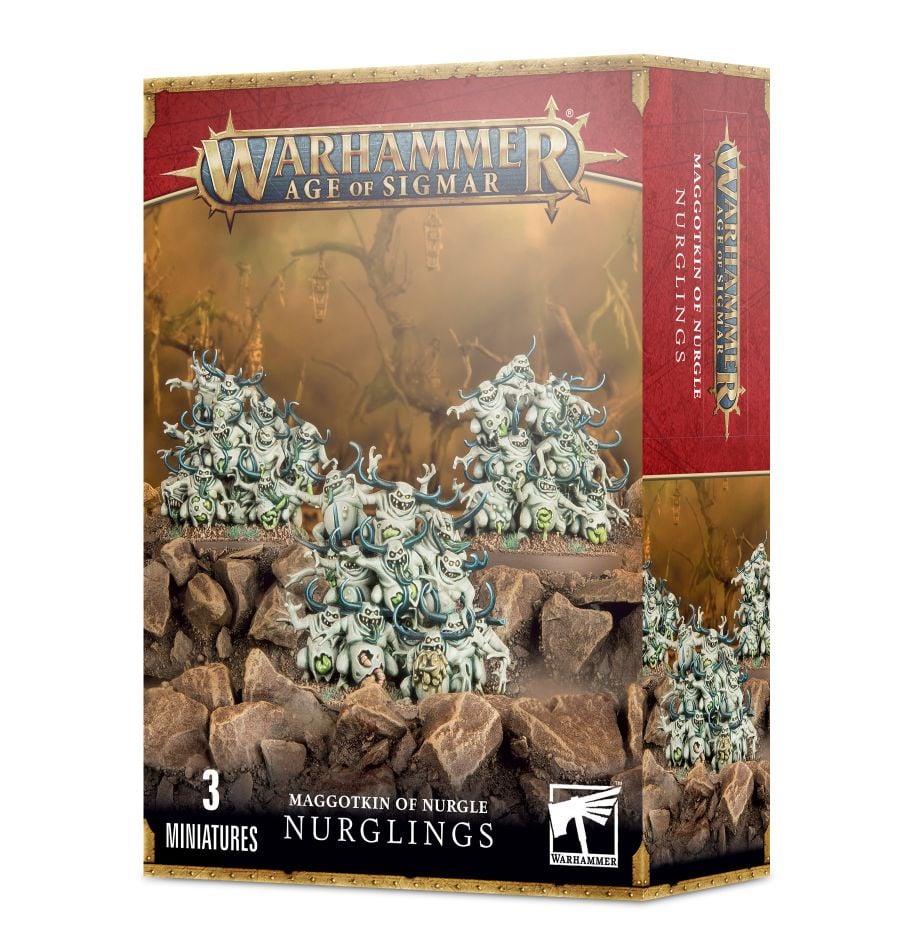 Warhammer Age of Sigmar Maggotkin of Nurgle Nurglings box front, 3 miniatures