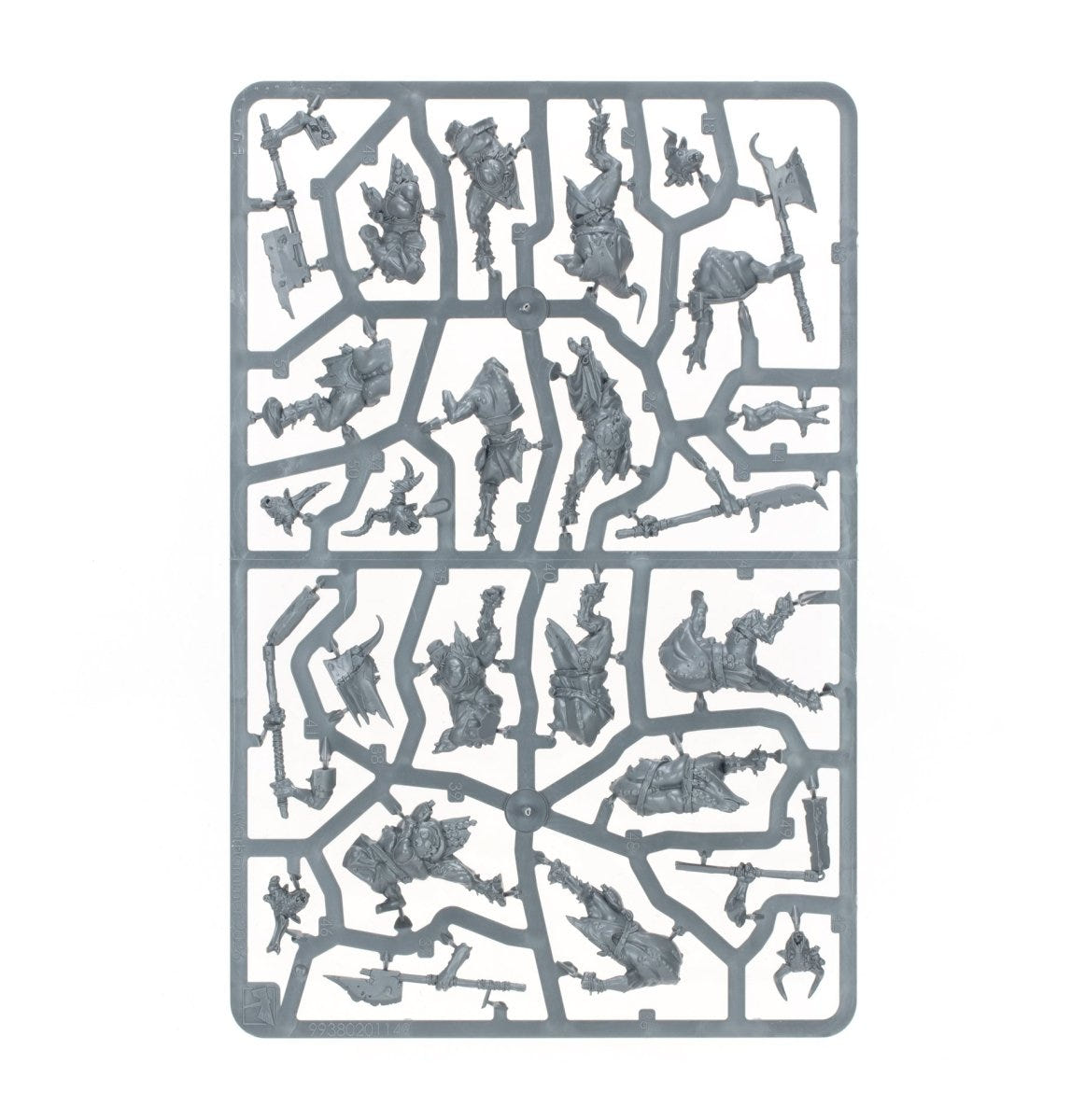 Maggotkin of Nurgle Pestigors unpainted plastic sprue, frame 1 of 2