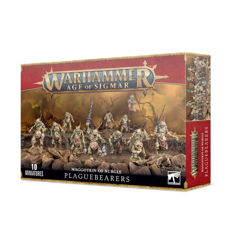 Warhammer Age of Sigmar Maggotkin of Nurgle Plaguebearers box front, 10 miniatures