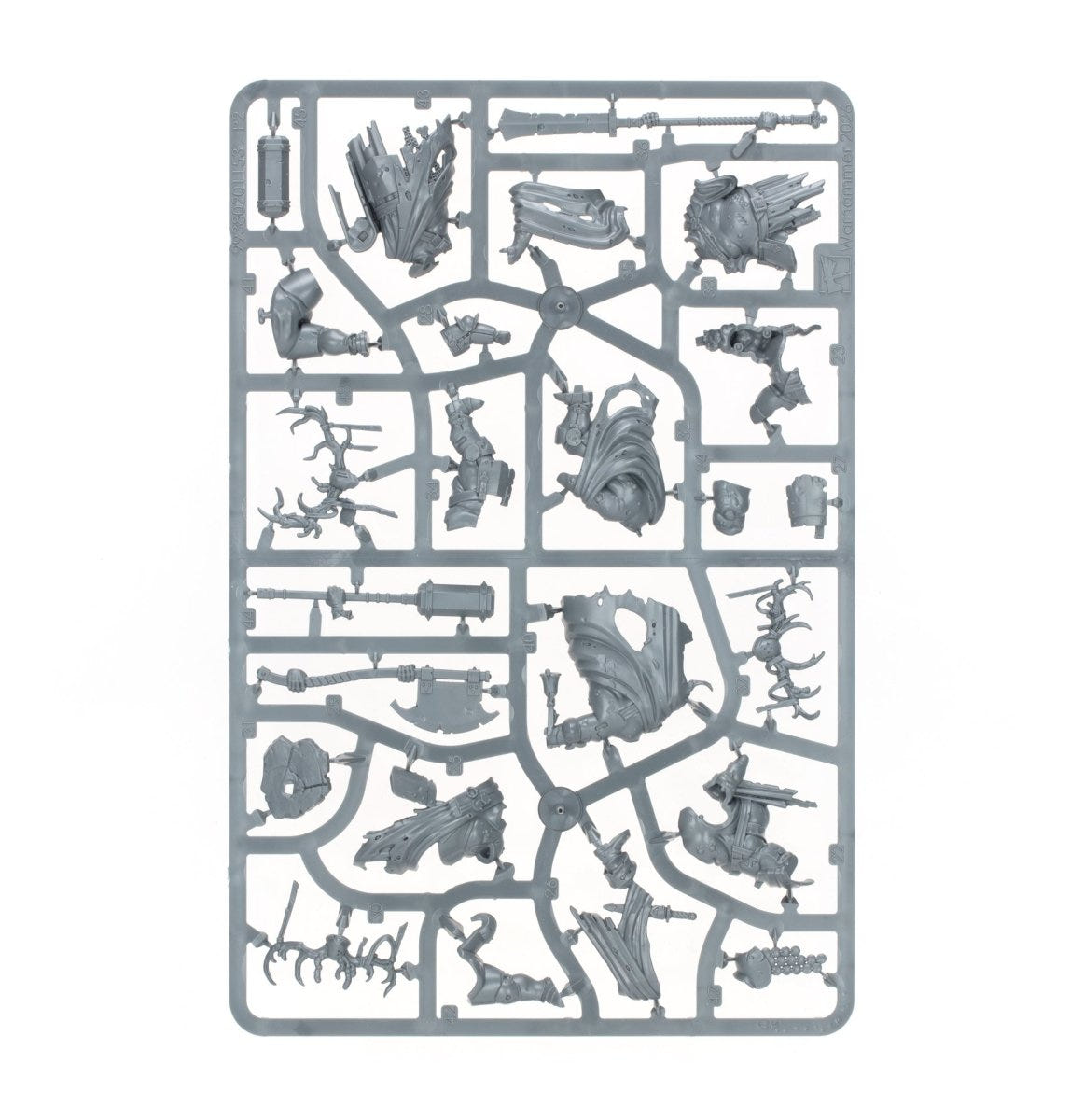 Maggotkin of Nurgle Putrid Blightkings unpainted plastic sprue, frame 1 of 2