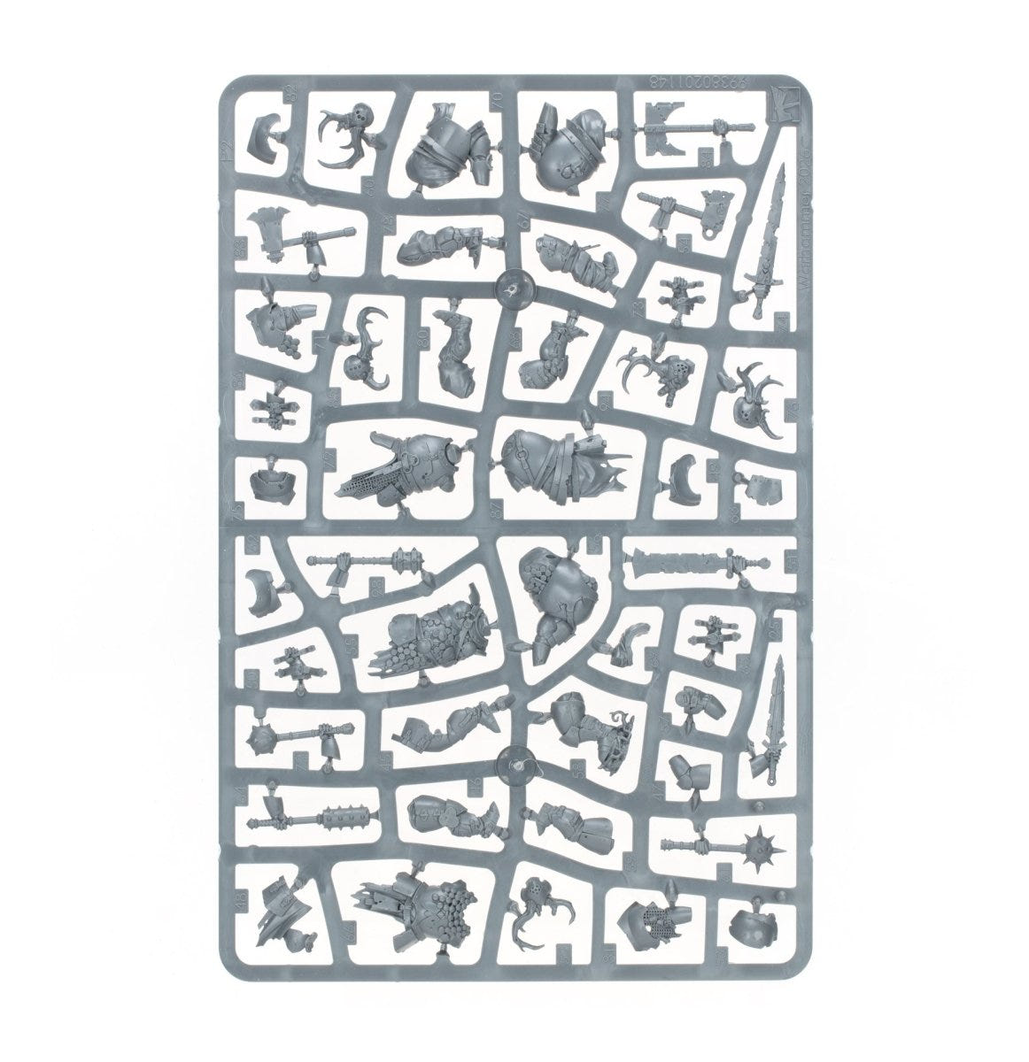 Maggotkin of Nurgle Rotswords unpainted plastic sprue, frame 2 of 3