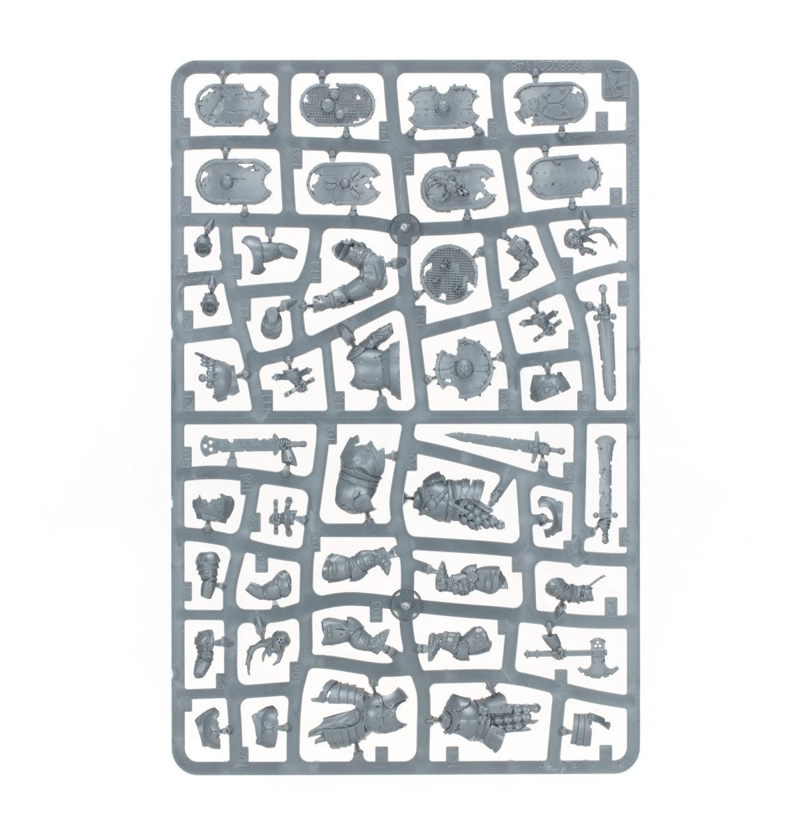 Maggotkin of Nurgle Rotswords unpainted plastic sprue, frame 1 of 3