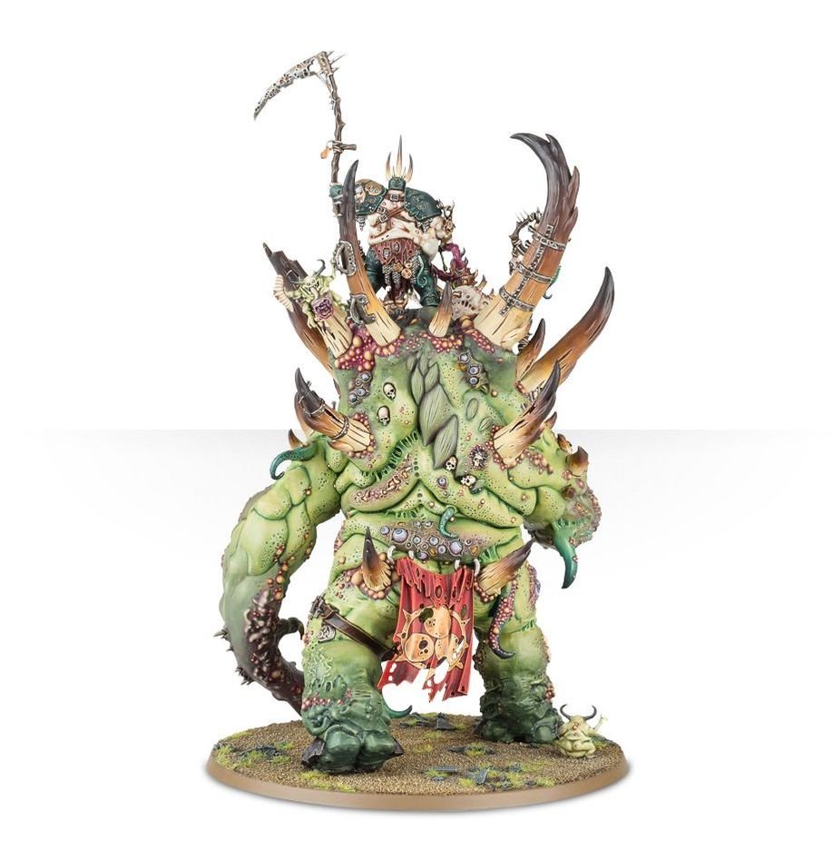 Painted Glottkin front view with Ghurk's tentacle arm, rotting belly and scythe-wielding brother