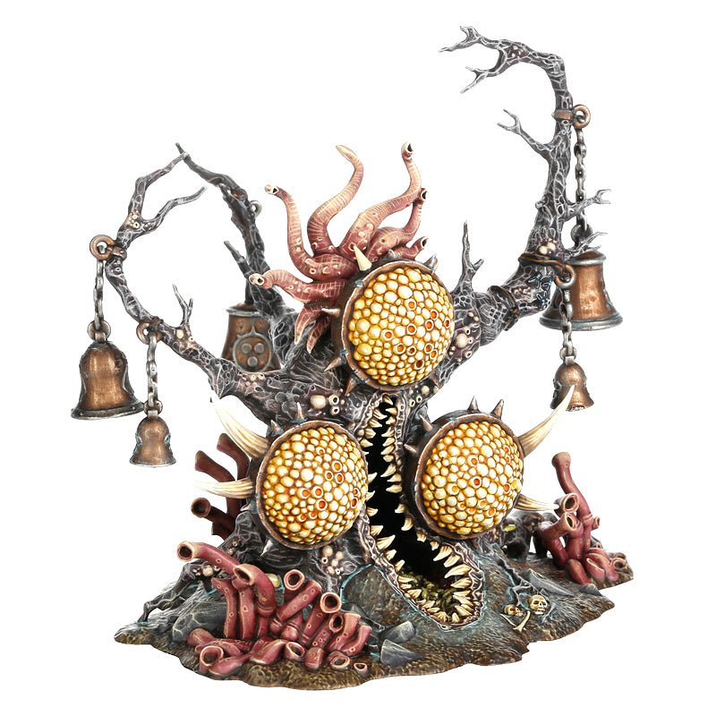 Painted Feculent Gnarlmaw from a raised angle, showing hanging bells and red tendrils