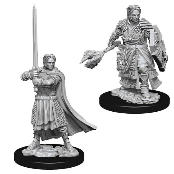 WizKids D&D Nolzur's Marvelous Miniatures Male Human Cleric, two unpainted primed figures