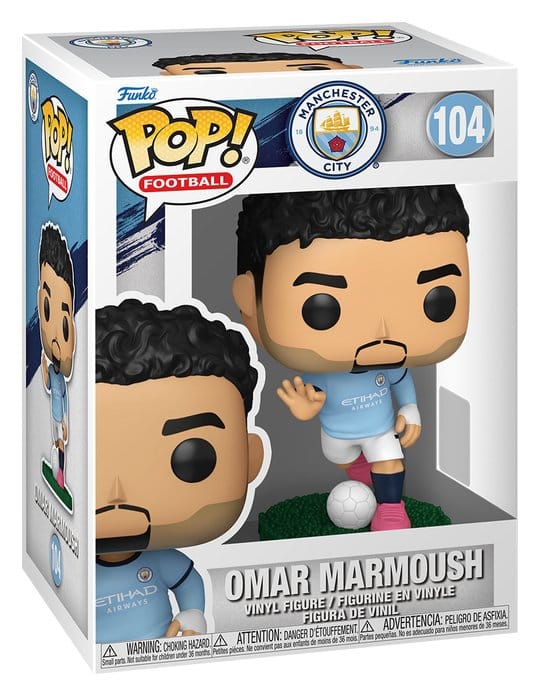 Manchester City Omar Marmoush Pop! Football vinyl figure in its window box, number 104
