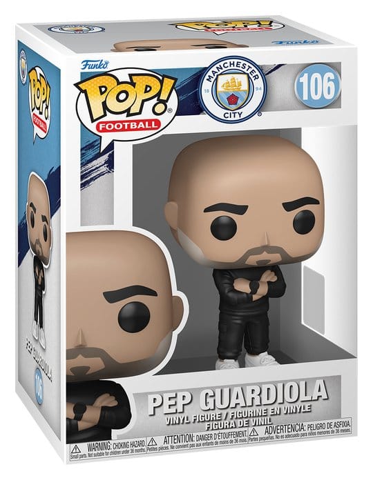 Manchester City Pep Guardiola Pop! Football vinyl figure in its window box, number 106