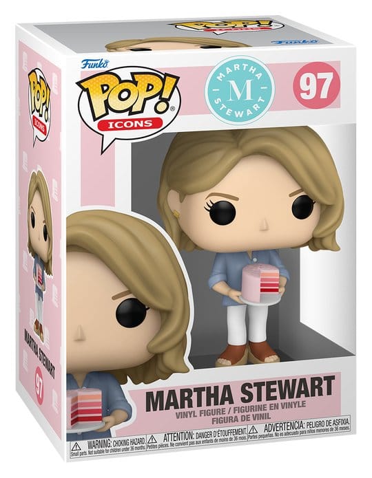 Martha Stewart (with Cake) Funko POP! Icons figure in its window box, number 97