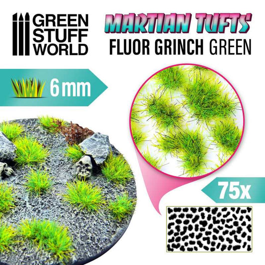 Green Stuff World - Martian Fluor Tufts - FLUOR GRINCH GREEN - Loaded Dice