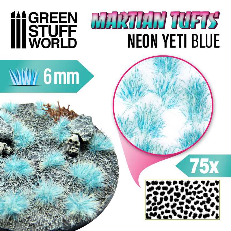Green Stuff World - Martian Fluor Tufts - NEON YETI BLUE - Loaded Dice