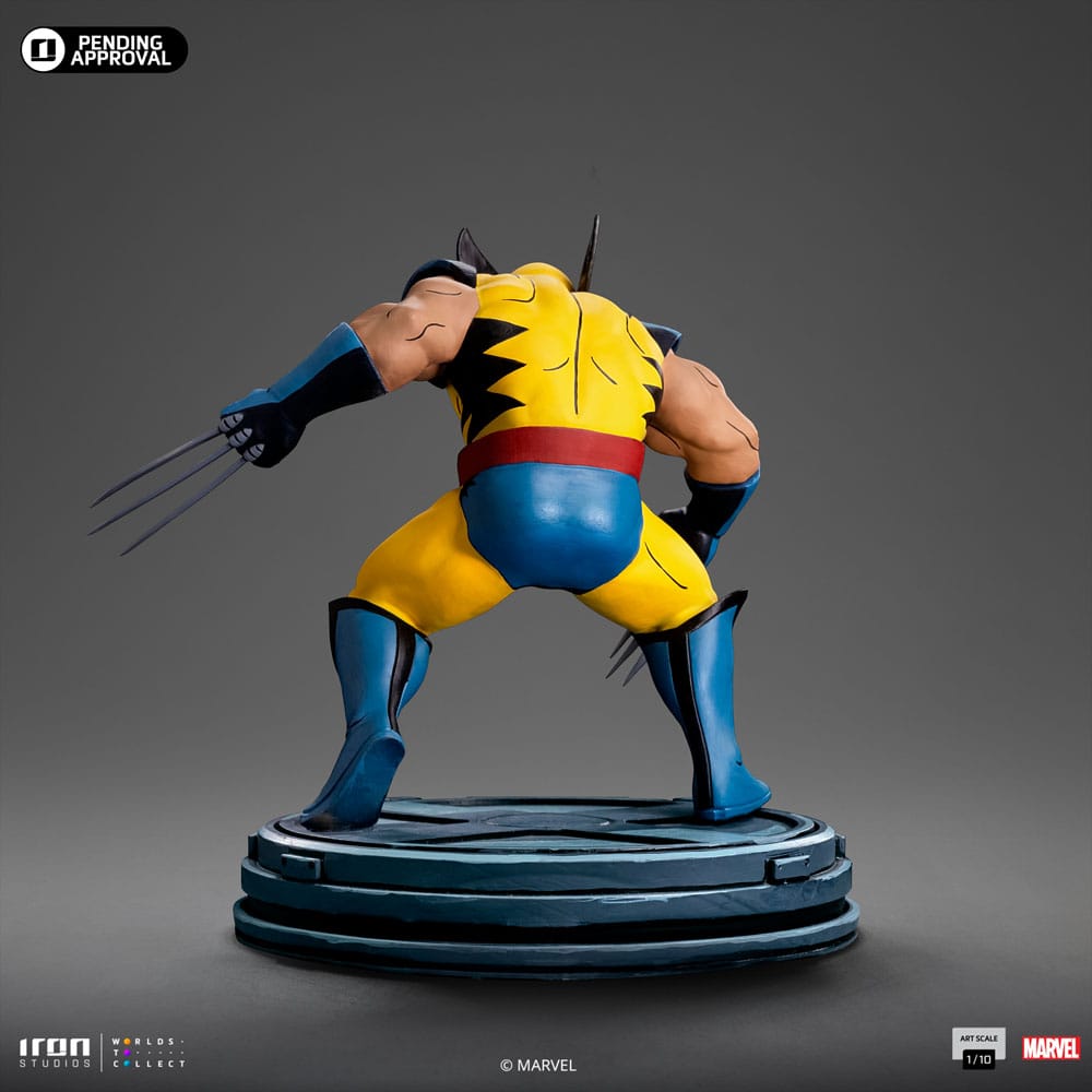 Iron Studios X-Men 97 Wolverine 1/10 statue, rear view on its display base