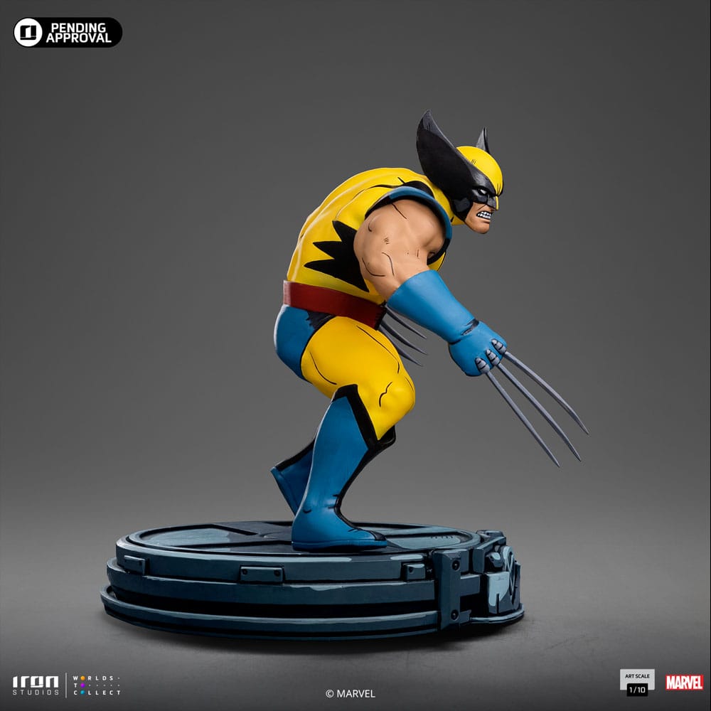 Iron Studios X-Men 97 Wolverine 1/10 statue, left side profile view