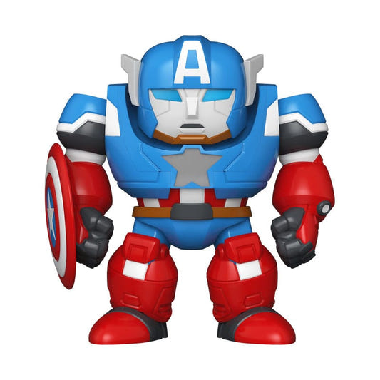 Marvel Bitty POP! Bots Captain America Mech figure with shield, front view